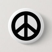 Schwarzes Friedenszeichen Button (Vorderseite)