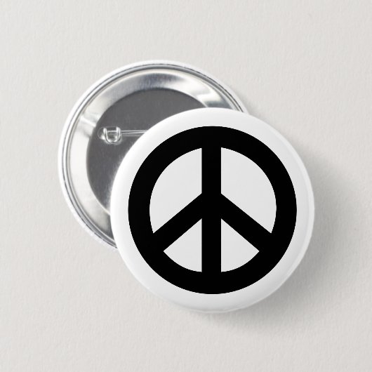 Schwarzes Friedenszeichen Button (Vorne & Hinten)