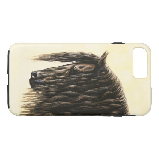 Schwarzes Friesen Case-Mate iPhone Hülle (Rückseite (Horizontal))