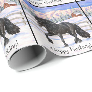 Schwarzes Friesen Geschenkpapier