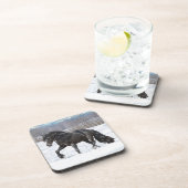 Schwarzes Friesen Getränkeuntersetzer (Rechte Seite)