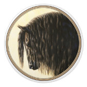 Schwarzes Friesen Keramikknauf (Vorderseite)