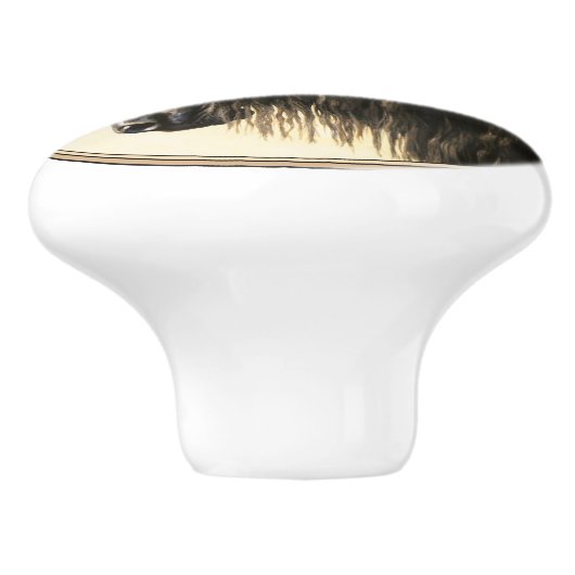 Schwarzes Friesen Keramikknauf (Seitenansicht)