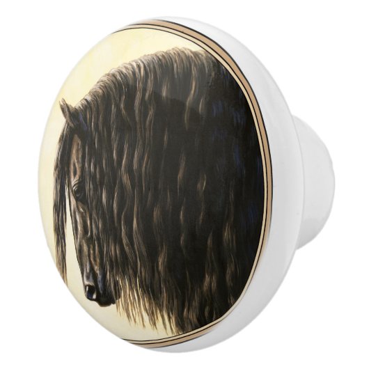 Schwarzes Friesen Keramikknauf (Rechts)