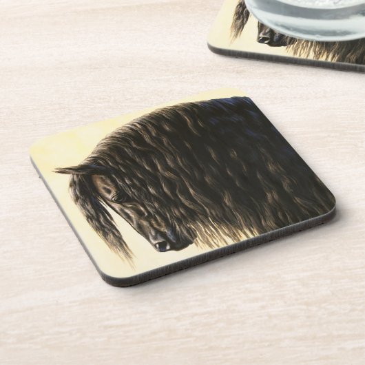 Schwarzes Friesen Untersetzer (Linke Seite)