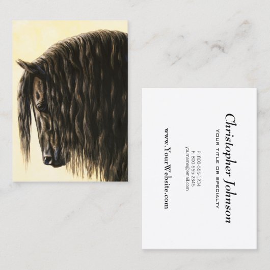 Schwarzes Friesen Visitenkarte (Vorne/Hinten)