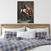 Schwarzes Friesenpferd - Eingewickelte Leinwand (Insitu (Schlafzimmer))