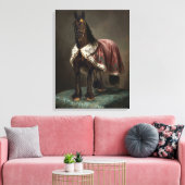 Schwarzes Friesenpferd - Eingewickelte Leinwand (Insitu (Wohnzimmer))