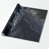 Schwarzes Friesenpferd Geschenkpapier (Ungerollt)