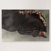 Schwarzes Friesenpferd - Puzzle (Horizontal)