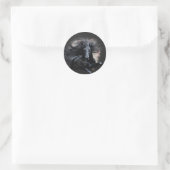 Schwarzes Friesisches Pferd Runder Aufkleber (Tasche)
