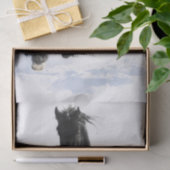 Schwarzes Friesisches Pferd Seidenpapier (Geschenk)