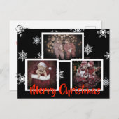 Schwarzes Frohe Weihnachten Schneeflocke Personali Postkarte (Vorne/Hinten)