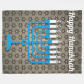 schwarzes frohes Chanukka Fleecedecke (Vorderseite (Horizontal))