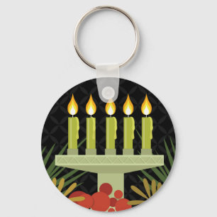 schwarzes frohes Kwanzaa Schlüsselanhänger
