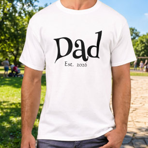 Schwarzes Fun Bold Einfaches Papa Etabliert Neues T-Shirt