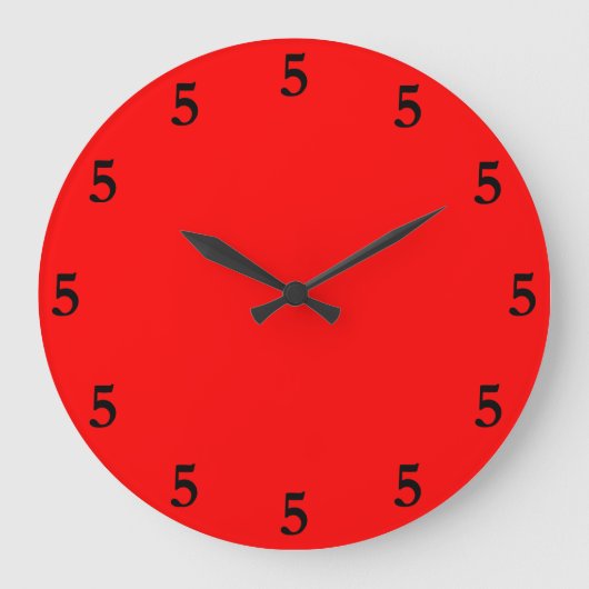 Schwarzes fünf Uhr irgendwo auf Rot (Vorderseite)