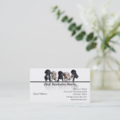 Schwarzes fünf und Welpen TANs Cocker spaniel Visitenkarte (Stehend Vorderseite)