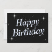 Schwarzes funkelmetallisches y2k zum Geburtstag Karte (Vorderseite)