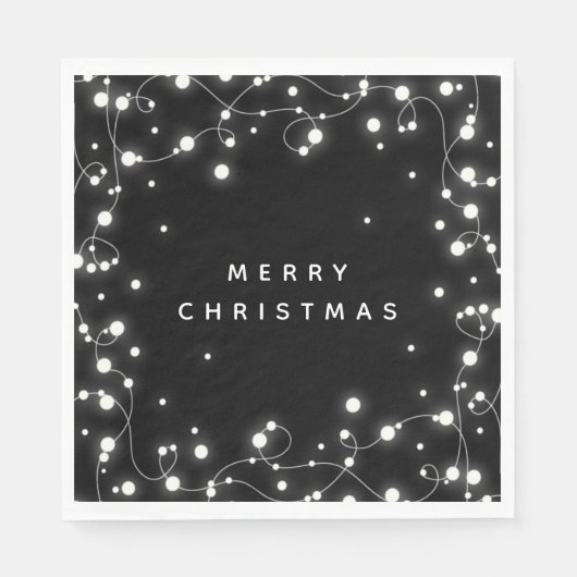 Schwarzes funkelndes Party Serviette (Vorderseite)