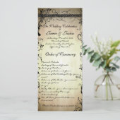 Schwarzes Funky Elegantes Wirbel Hochzeitsprogramm Programm (Stehend Vorderseite)