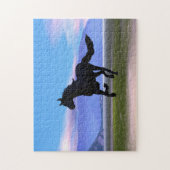 Schwarzes Gallopierpferd Puzzle (Vertikal)