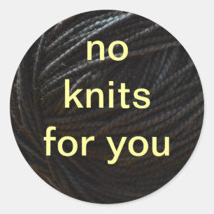 Schwarzes Garn Runder Aufkleber