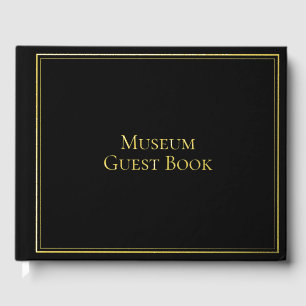 Schwarzes Gästebuch mit goldenem Rahmen Museum