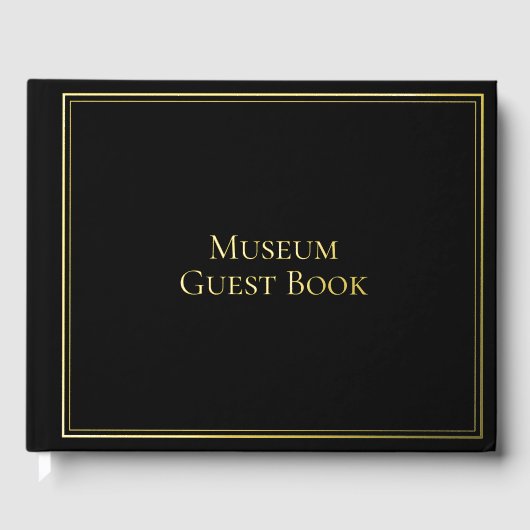 Schwarzes Gästebuch mit goldenem Rahmen Museum (Vorderseite)