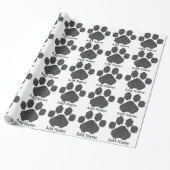 Schwarzes Gebäude Blöcke Dog Paw Print Individuell Geschenkpapier (Ungerollt)