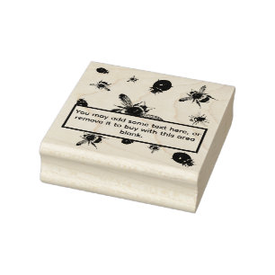 Schwarzes Gebiet der Bienen und Ladybugs Gummistempel