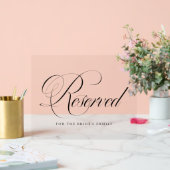 Schwarzes Geblüht Skript vorbehalten Hochzeit Acrylschild (Hochzeit)