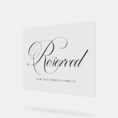 Schwarzes Geblüht Skript vorbehalten Hochzeit Acrylschild (Winkel)