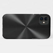 Schwarzes gebürstetes Metall Case-Mate iPhone Hülle (Rückseite (Horizontal))