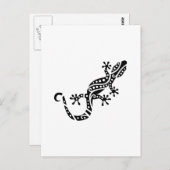 Schwarzes Gecko-Design Postkarte (Vorne/Hinten)