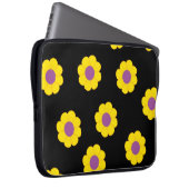 Schwarzes Gehäuse mit gelbem Blumenmuster Laptopschutzhülle (Vorne Rechts)