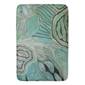 Schwarzes gekritzeltes Blätter auf aquamariner und Badematte (Vorderseite Vertikal)