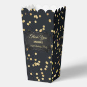 Schwarzes Gelbes Glitzer Party Geschenkschachtel (Vorderseite)