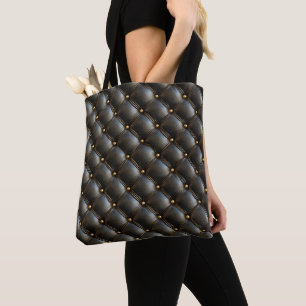 Schwarzes gemustertes Leder Tasche