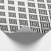 Schwarzes geometrisches Design Geschenkpapier (Ecke)