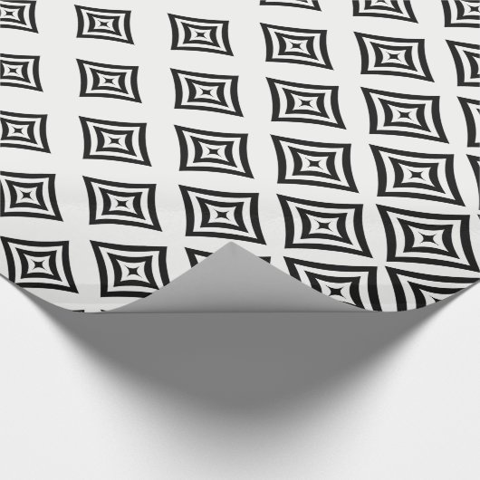 Schwarzes geometrisches Design Geschenkpapier (Ecke)