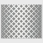 Schwarzes geometrisches Design Geschenkpapier (Flach)