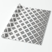 Schwarzes geometrisches Design Geschenkpapier (Ungerollt)