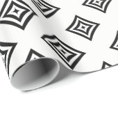 Schwarzes geometrisches Design Geschenkpapier (Rolleneckpunkt)