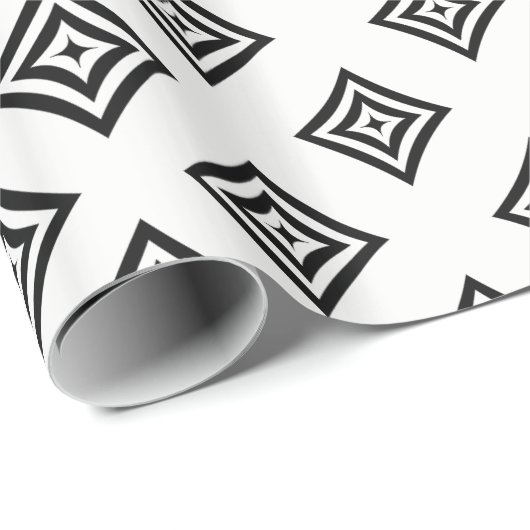 Schwarzes geometrisches Design Geschenkpapier (Rolleneckpunkt)