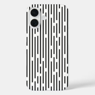 Schwarzes geometrisches Linienmuster iPhone 16 Hülle