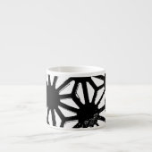 Schwarzes geometrisches Muster Espressotasse (Vorderseite)