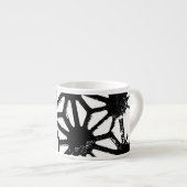Schwarzes geometrisches Muster Espressotasse (Vorderseite Rechts)