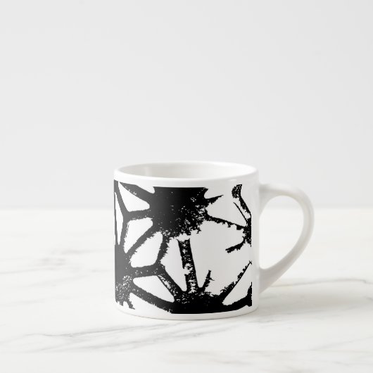 Schwarzes geometrisches Muster Espressotasse (Rechts)