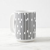 Schwarzes geometrisches Muster Kaffeetasse (Vorderseite Links)